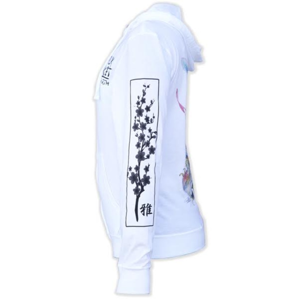 Discontinued! Fire Bird Custom Tattoo Art White Thin Hoodie S-M-L-XL - Picture 7 of 8